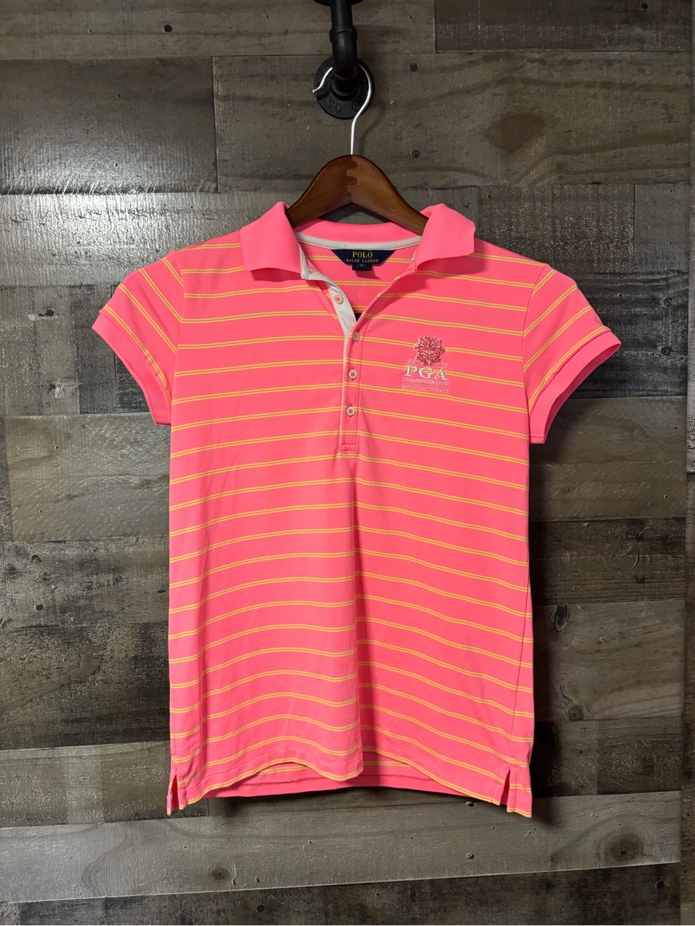 Polo by Ralph Lauren Kids Neon Pink & Yellow PGA Whistling Straits Polo XL 16